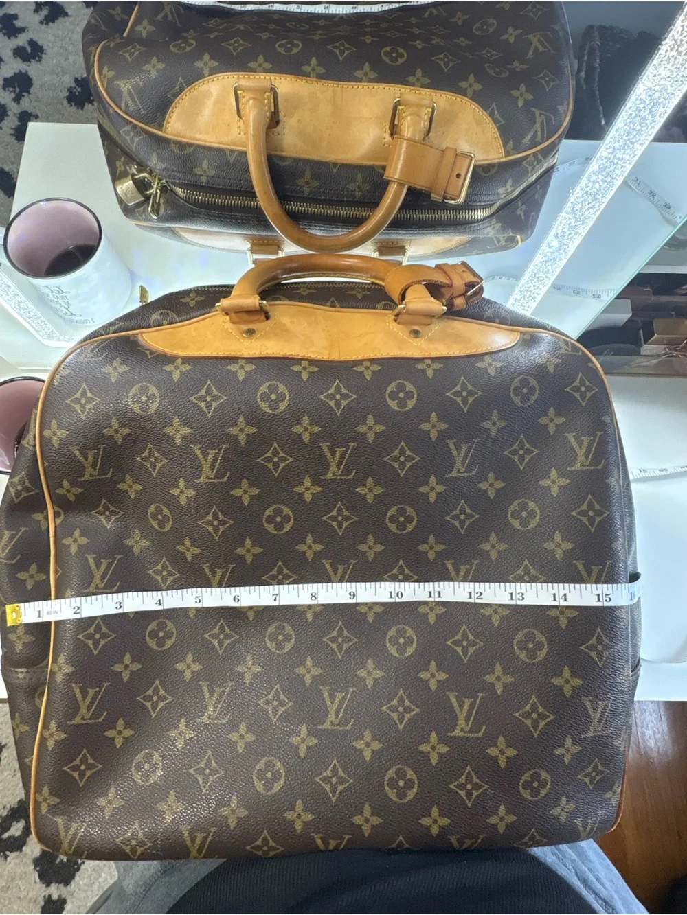 Louis Vuitton Monogram Canvas Dome Satchel with Tan Trim